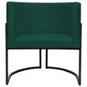 Ver imagem 3 de Poltrona Decorativa para Recepção Luna Suede Base de Ferro Preto