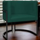 Ver imagem 2 de Poltrona Decorativa para Recepção Luna Suede Base de Ferro Preto