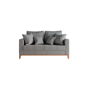 Sofá 2 Lugares Decorativo 1,60cm Beni Base Madeira Linho Cinza Beny - Montanaris Decor