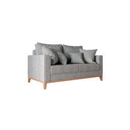 Sofá 2 Lugares Decorativo 1,60cm Beni Base Madeira Linho Cinza Beny - Montanaris Decor - 2