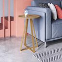 Ver imagem 5 de Conjunto 2 Mesas Laterais Sala Estar 27958 Hanover Dourado Artesano