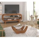 Ver imagem 1 de Conjunto Sala de Estar Rack para Tv até 60 Polegadas com Mesa de Centro Onda e 2 Mesas Laterais Luck