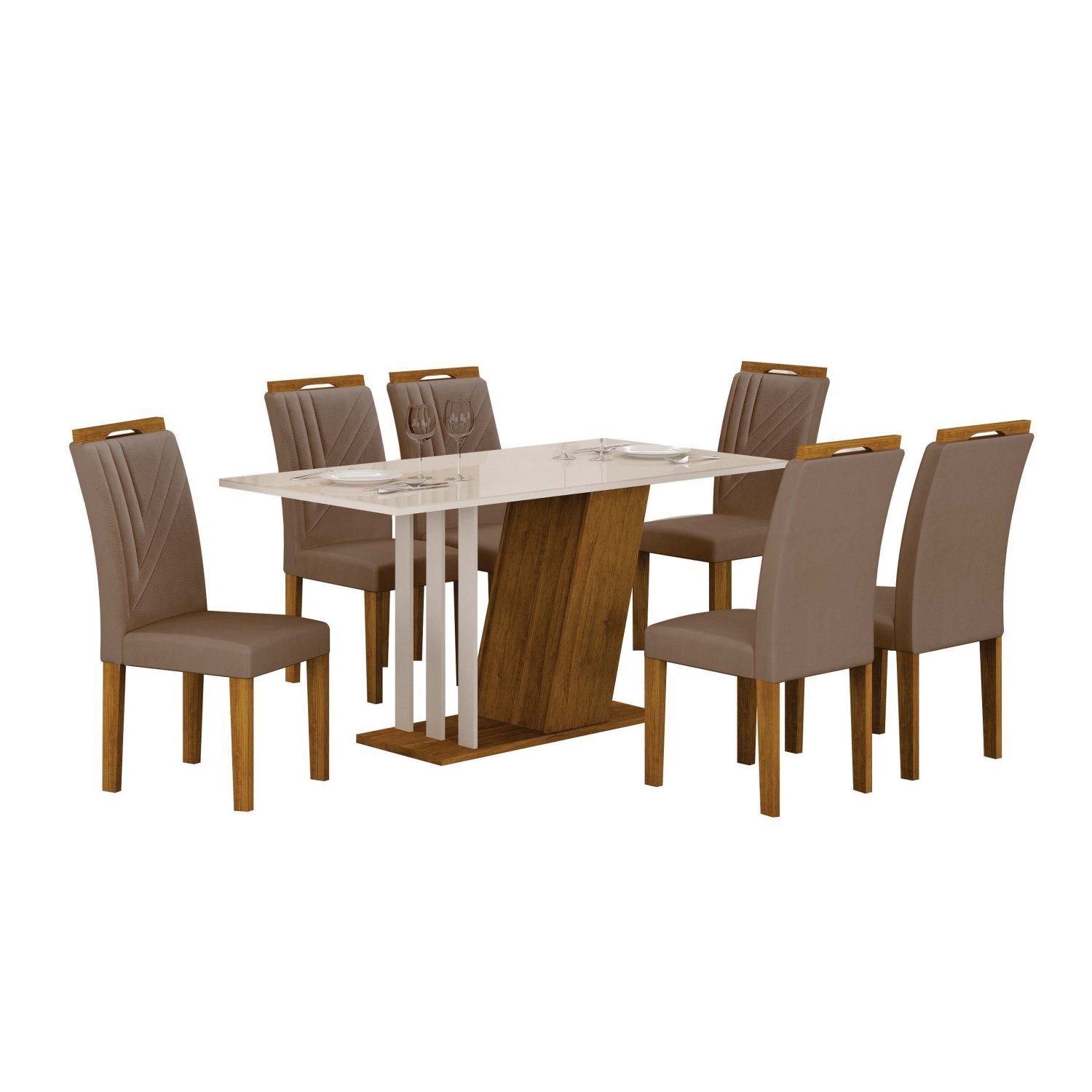 Conjunto Sala de Jantar com 6 Cadeiras Miami Yescasa - 1