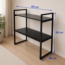 Ver imagem 6 de Aparador Industrial Buffet Mesa Prateleira Cantinho do Cafe 80x90 Luxo Sala Bufet Preto