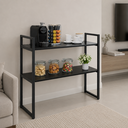 Ver imagem 3 de Aparador Industrial Buffet Mesa Prateleira Cantinho do Cafe 80x90 Luxo Sala Bufet Preto