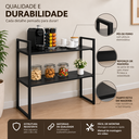 Ver imagem 2 de Aparador Industrial Buffet Mesa Prateleira Cantinho do Cafe 80x90 Luxo Sala Bufet Preto