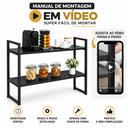 Ver imagem 4 de Aparador Industrial Buffet Mesa Prateleira Cantinho do Cafe 80x90 Luxo Sala Bufet Preto