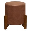 Ver imagem 1 de Puf Thor Puff Redondo com Pés em Madeira 35x35cm Tecido Corano Cor Marrom Camel