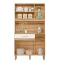 Ver imagem 3 de Armário de Cozinha Pequeno 5 Portas 1 Gaveta 91cm Freijó Off White Cristal Magazin90 Nicioli