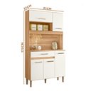 Ver imagem 4 de Armário de Cozinha Pequeno 5 Portas 1 Gaveta 91cm Freijó Off White Cristal Magazin90 Nicioli