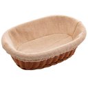 Ver imagem 2 de 12 Cestas Porta Pão 24x17cm Servir Restaurantes Oval Rattan Plástico Forro Tecido Cesto Lyor