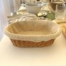 12 Cestas Porta Pão 24x17cm Servir Restaurantes Oval Rattan Plástico Forro Tecido Cesto Lyor - 4