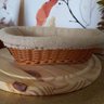 12 Cestas Porta Pão 24x17cm Servir Restaurantes Oval Rattan Plástico Forro Tecido Cesto Lyor - 5