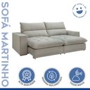Ver imagem 2 de Sofá Retrátil e Reclinável 3 Lugares Boucle Gelo Martinho 210cm Yescasa