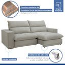 Ver imagem 6 de Sofá Retrátil e Reclinável 3 Lugares Boucle Gelo Martinho 210cm Yescasa