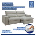 Ver imagem 4 de Sofá Retrátil e Reclinável 3 Lugares Boucle Gelo Martinho 210cm Yescasa