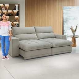 Sofá Retrátil e Reclinável 210cm Martinho Boucle - 12