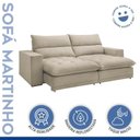 Ver imagem 2 de Sofá Retrátil e Reclinável 3 Lugares Boucle Bege Martinho 210cm Yescasa