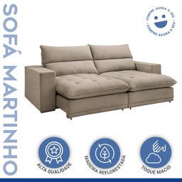 Sofá Retrátil e Reclinável 210cm Martinho Boucle - 2
