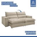 Ver imagem 5 de Sofá Retrátil e Reclinável 3 Lugares Boucle Bege Martinho 210cm Yescasa