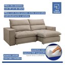 Ver imagem 4 de Sofá Retrátil e Reclinável 3 Lugares Boucle Bege Martinho 210cm Yescasa
