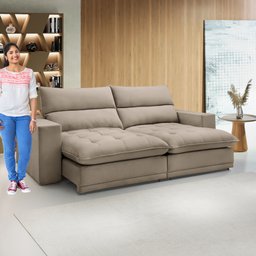 Sofá Retrátil e Reclinável 210cm Martinho Boucle - 12