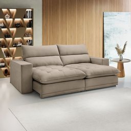 Sofá Retrátil e Reclinável 210cm Martinho Boucle - 1