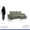 Ver imagem 3 de Sofá Retrátil e Reclinável 3 Lugares Boucle Verde Martinho 210cm Yescasa
