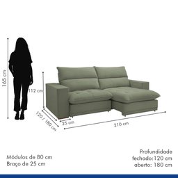 Sofá Retrátil e Reclinável 210cm Martinho Boucle - 10