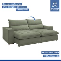Sofá Retrátil e Reclinável 210cm Martinho Boucle - 5