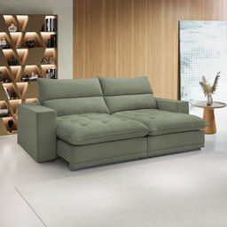 Sofá Retrátil e Reclinável 210cm Martinho Boucle - 1