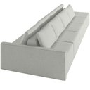 Ver imagem 7 de Sofá Ilha Modular para Sala 392cm com Puff Dublin K01 Linho Cinza - Lyam Decor