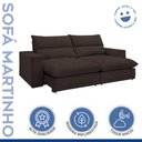 Ver imagem 2 de Sofá Retrátil e Reclinável 3 Lugares Veludo Marrom Martinho 230cm Martinho Yescasa