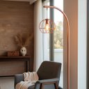 Ver imagem 4 de Luminária de Chão Industrial London Gold Arco Aramada Luxo:cobre