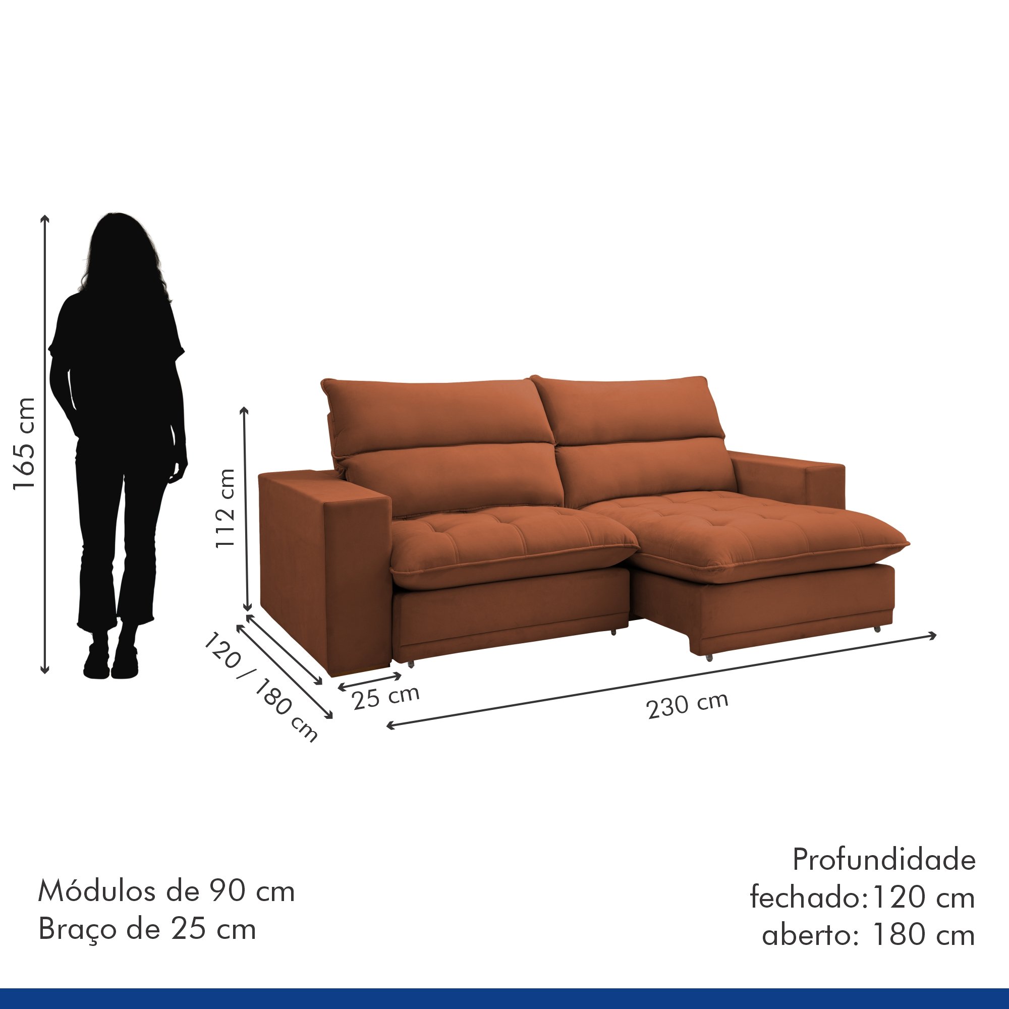 Sofá Retrátil e Reclinável Martinho 230cm - 10