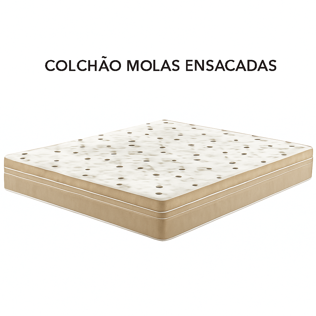 Colchão Molas Ensacadas 158x198x24 - Lateral Bege Premium | MadeiraMadeira