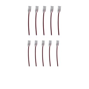 Kit Emenda Conector Fita Led 8mm Cob:com Fio 10 Unidades