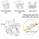 Ver imagem 4 de Kit Emenda Conector Fita Led 8mm Cob:com Fio 10 Unidades