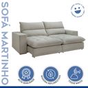 Ver imagem 2 de Sofá Retrátil e Reclinável 3 Lugares Boucle Gelo Martinho 230cm Yescasa