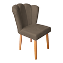 Ver imagem 3 de 6 Cadeiras Jantar Reforçada Decorativa Pétala Suede Marrom