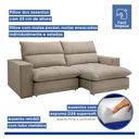 Ver imagem 4 de Sofá Retrátil e Reclinável 3 Lugares Boucle Bege Martinho 230cm Yescasa