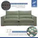 Ver imagem 3 de Sofá Retrátil e Reclinável 3 Lugares Boucle Verde Martinho 230cm Yescasa