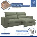 Ver imagem 6 de Sofá Retrátil e Reclinável 3 Lugares Boucle Verde Martinho 230cm Yescasa