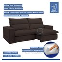 Ver imagem 4 de Sofá Retrátil e Reclinável 4 Lugares Veludo Marrom Martinho 250cm Martinho Yescasa