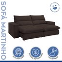 Ver imagem 2 de Sofá Retrátil e Reclinável 4 Lugares Veludo Marrom Martinho 250cm Martinho Yescasa