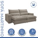 Ver imagem 2 de Sofá Retrátil e Reclinável 4 Lugares Veludo Bege Claro Martinho 250cm Martinho Yescasa