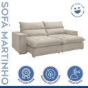 Ver imagem 2 de Sofá Retrátil e Reclinável 4 Lugares Veludo Bege Claro Martinho 250cm Martinho Yescasa