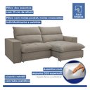 Ver imagem 4 de Sofá Retrátil e Reclinável 4 Lugares Veludo Bege Claro Martinho 250cm Martinho Yescasa