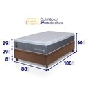 Ver imagem 2 de Conjunto Box Baú Marrom Argel Cinza Espuma D33 Solteiro 88x188x74 - King House
