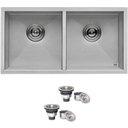 Ver imagem 2 de Cuba Dupla Quadrada Inox 304 Gourmet 8040 com Válvula